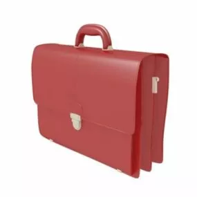 Red Leather Fashion Briefcase 3d model