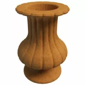 Red Stone Garden Urn Decorative 3d model