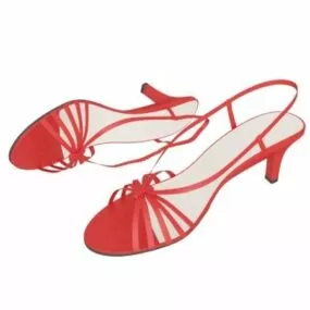 Red Color Sandals 3d model