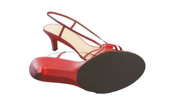 White Wedge Sandals 3d model