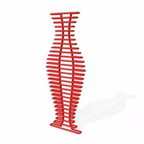 Red Metal Towel Radiator 3d model