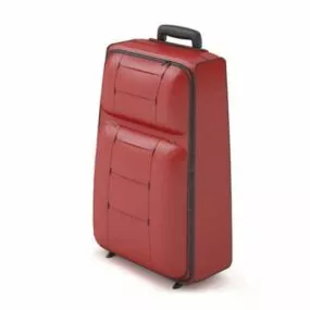 Red Trolley Lady Luggage 3d model