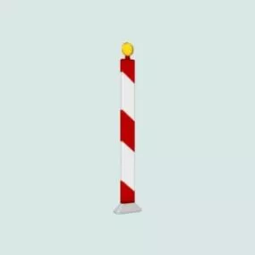 Road Reflective Traffic Pole 3d model