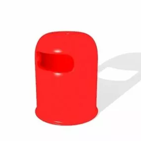 Street Res Plastic Trash Can 3d model