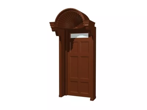 Residential Front Door Wooden Material 3d model Residential Front Door Wooden Material 3d model