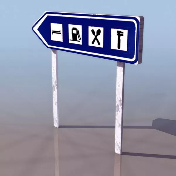 Rest Areas Service Road Sign 3d model Rest Areas Service Road Sign 3d model