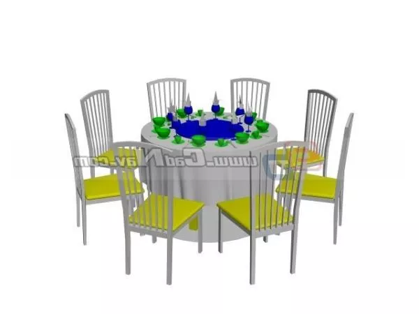 Restaurant Furniture Banquet Table Chairs 3d model Restaurant Furniture Banquet Table Chairs 3d model