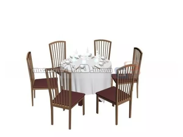 Restaurant Furniture Table And Chair Set 3d model Restaurant Furniture Table And Chair Set 3d model