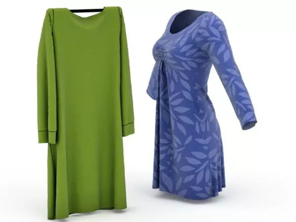 Clothes Retro Maxi Dress 3d model Clothes Retro Maxi Dress 3d model