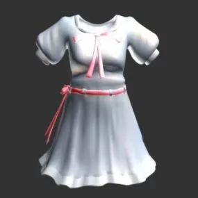 Old Century Retro Dress 3d model