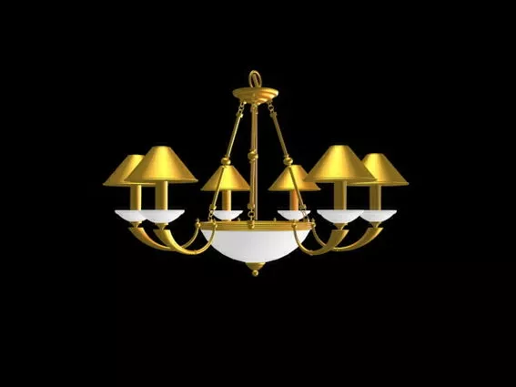 Retro Style Golden Chandelier Lighting 3d model Retro Style Golden Chandelier Lighting 3d model