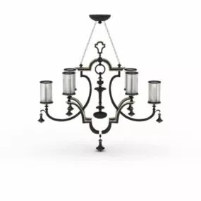 Retro Style Metal Chandelier 3d model