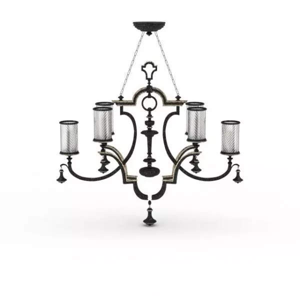 Retro Style Metal Chandelier 3d model Retro Style Metal Chandelier 3d model