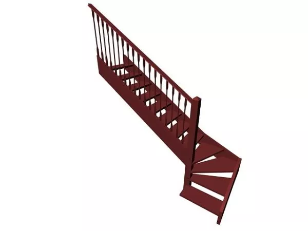 Home Retro Style Open Staircase 3d model Home Retro Style Open Staircase 3d model