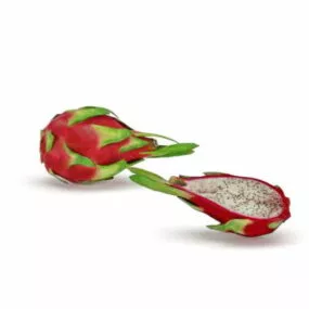 Ripe White Pitaya Fruit 3d model