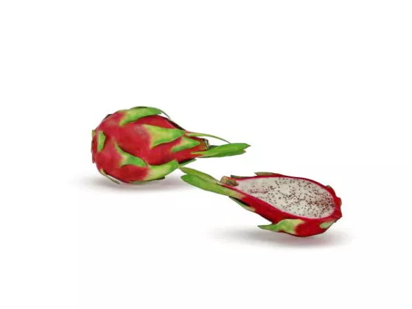 Fruit And Onion Garlic On Cutting Board 3d model