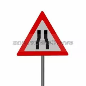 Narrows Both Sides Road Signs 3d model