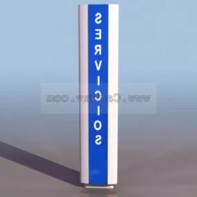 Road Service Area Signs 3d model