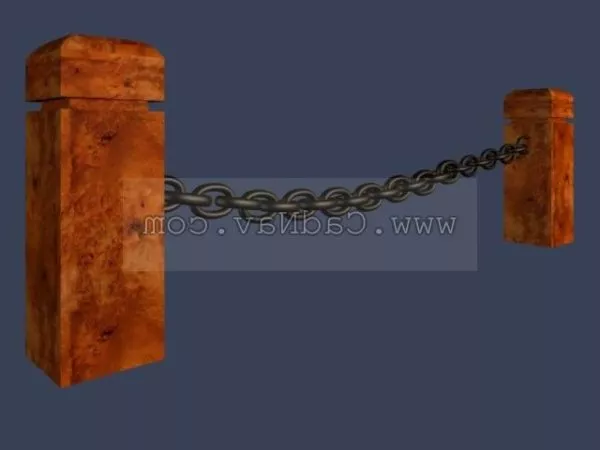 Simple Iron Column Fence With Decorative 3d model