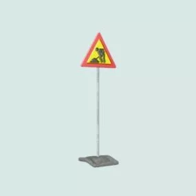 Road Warning Work Sign 3d model