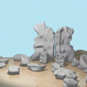 Scene Rock Garden Landscape 3d model