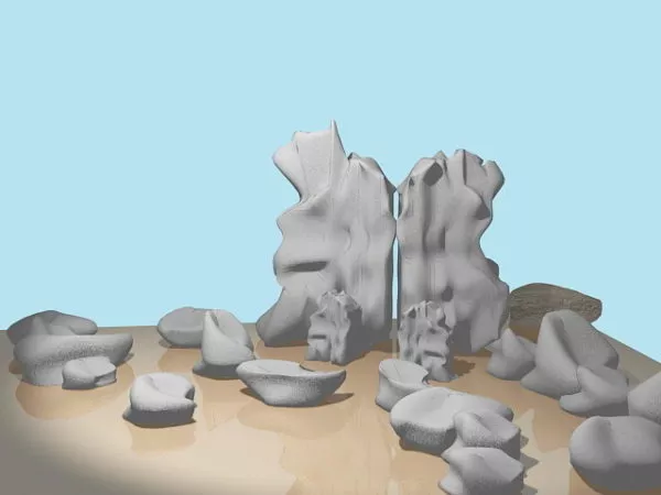 Big Stone On Grass 3d model