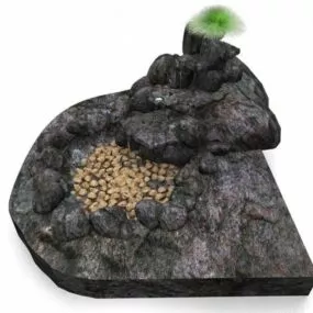 Rockery Pond Decoration 3d model