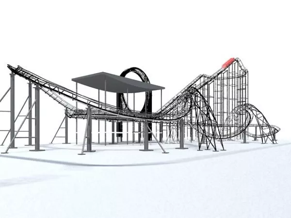 Roller Coaster Amusement 3d model Roller Coaster Amusement 3d model