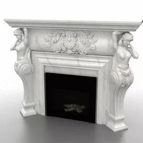 Roman Sculpture Decorative Fireplace 3d model