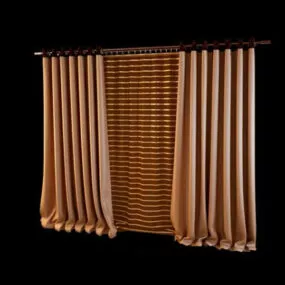 Roman Shade Window Drapes 3d model