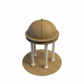 Roman Style Stone Gazebo 3d model