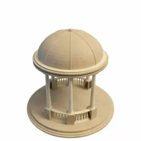 Roman Style Stone Pavilion 3d model
