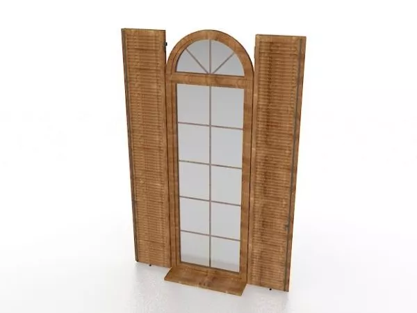 Romanesque Revival Wooden Window 3d model Romanesque Revival Wooden Window 3d model