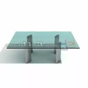 Modern Glass Side Coffee Table 3d model