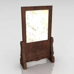 Room Divider Wooden Screen Stand 3d model