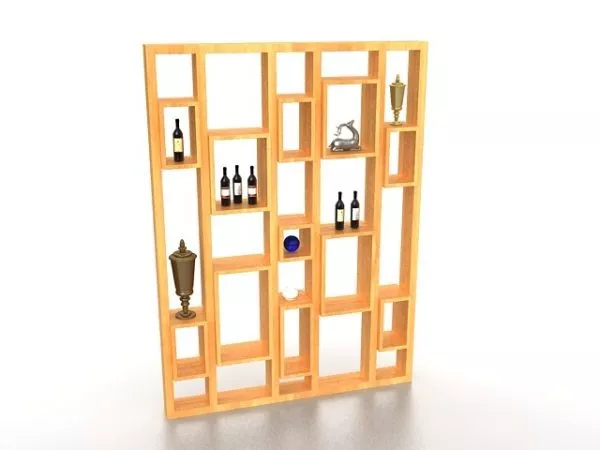 Room Divider Wooden Shelf Books 3d model Room Divider Wooden Shelf Books 3d model