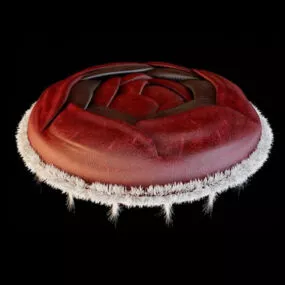 Rose Leather Pillow 3d model