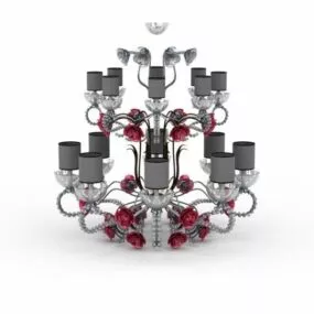Rose Shape Crystal Home Chandelier 3d model