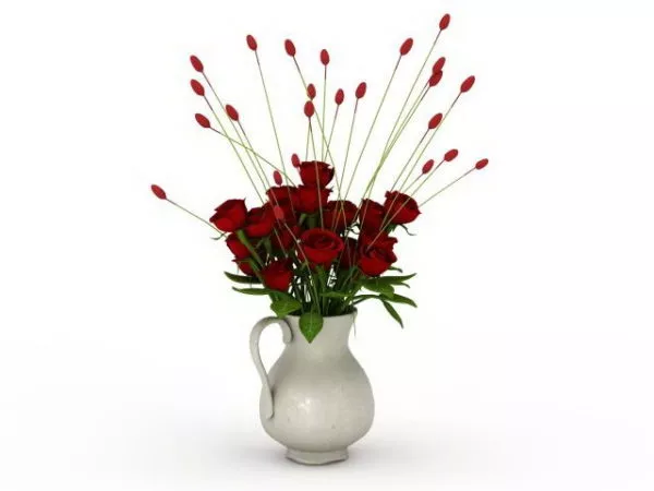 Rose Flower Vase 3d model Rose Flower Vase 3d model