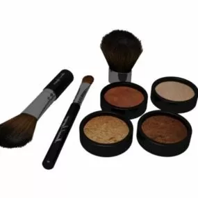 Cosmetic Rouge And Brush 3d model