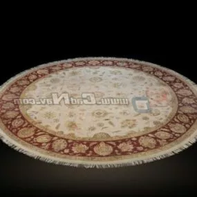 Round Ivory Fashion Rug 3d model
