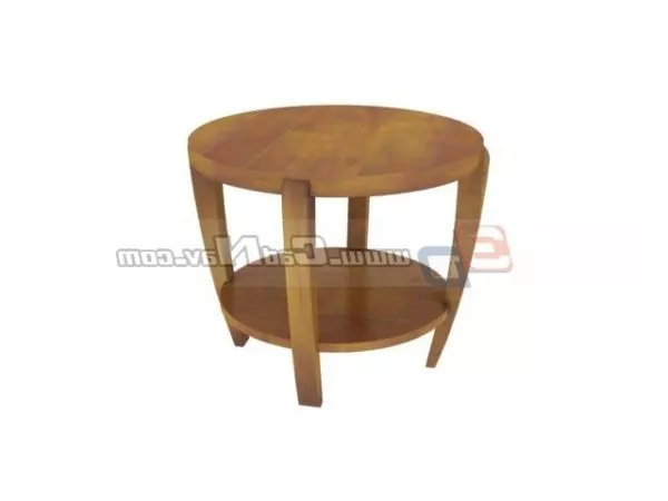 Wooden Round Tea Table Furniture 3d model Wooden Round Tea Table Furniture 3d model