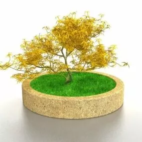 Round Tree Flower Bed 3d model