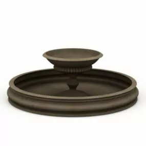 Square Round Fountain With Pool 3d model