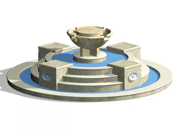 Western Stone Round Fountain 3d model Western Stone Round Fountain 3d model
