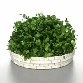 Round Garden Bed Decoration 3d model
