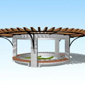 Garden Round Garden Pergola 3d model