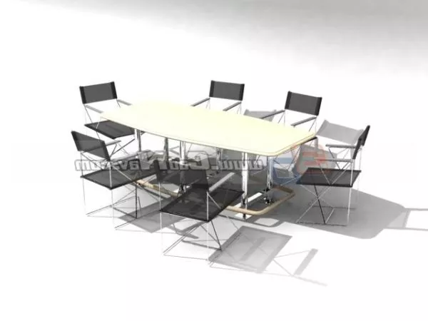Conference Room Set With Table And Chairs 3d model