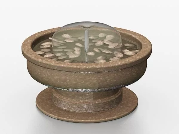 Rustic Water Fountain Pump Column 3d model