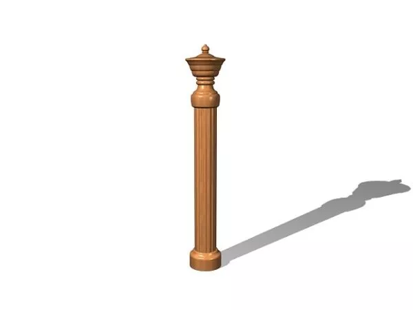 Stair Round Wood Baluster 3d model Stair Round Wood Baluster 3d model